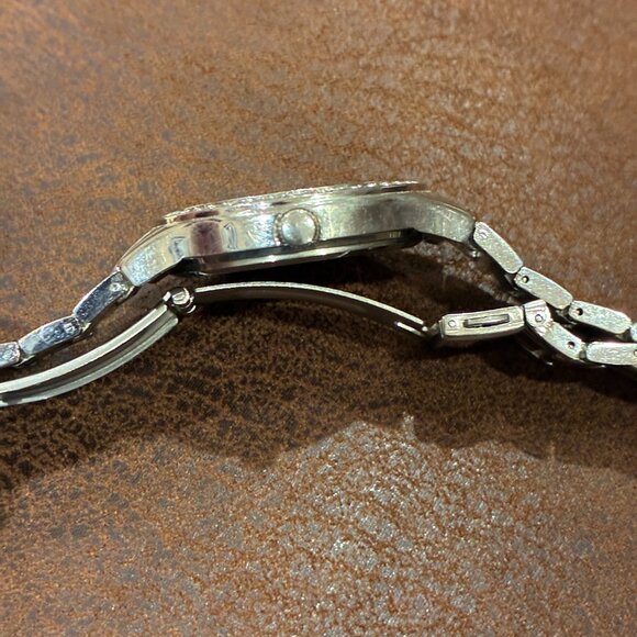 Folio Stainless Steel Cubic Zirconia Surronding Face Elegant Watch - Picture 7 of 16